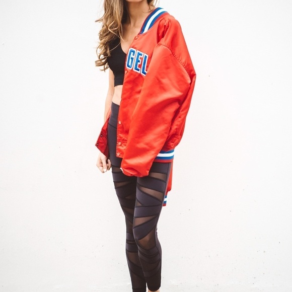 VINTAGE satin Starter jacket szM/L NBA LA Clippers varsity coat rare 90s 80s vtg - Picture 10 of 16